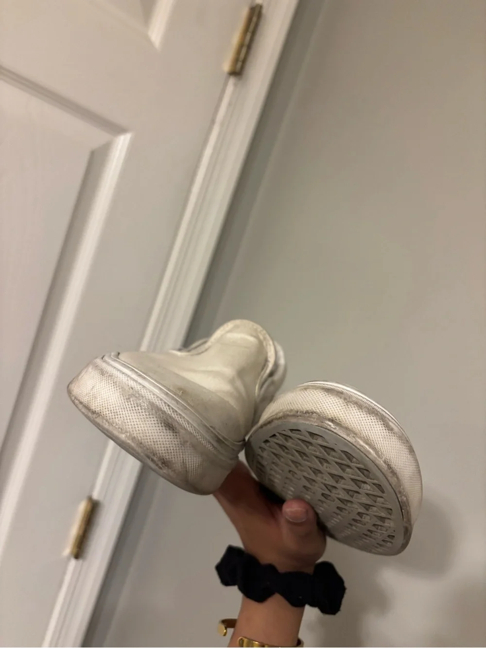 Vans White Slip-On Canvas Loafers